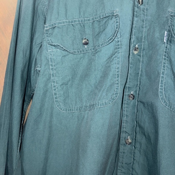 Vintage Levi’s white tab green long sleeve shirt Size XL 100% cotton - Picture 3 of 15